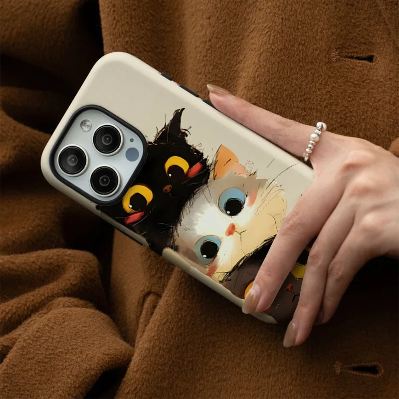 Cartoon Cat 2-in-1 Film Shell Cover Case
