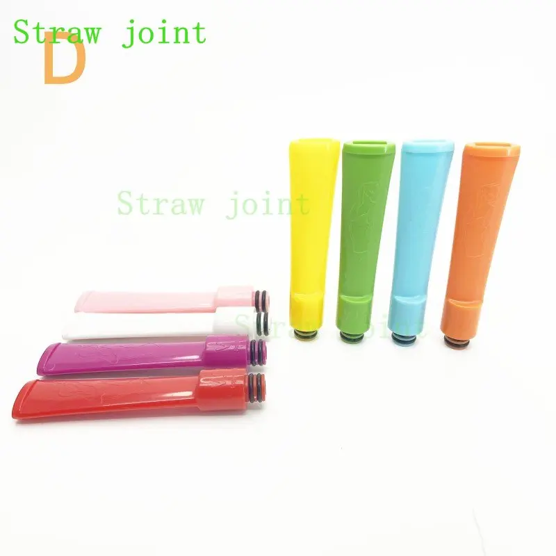 10PCS Random Color 510 Long and Straight/Long Bends Plastics Straw Joint