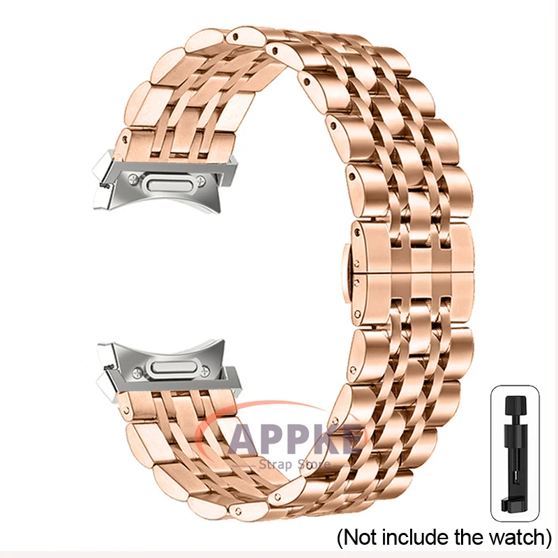 Sleek Stainless Steel Smartwatch Band - Gap-Free Quick Fit Metal Strap