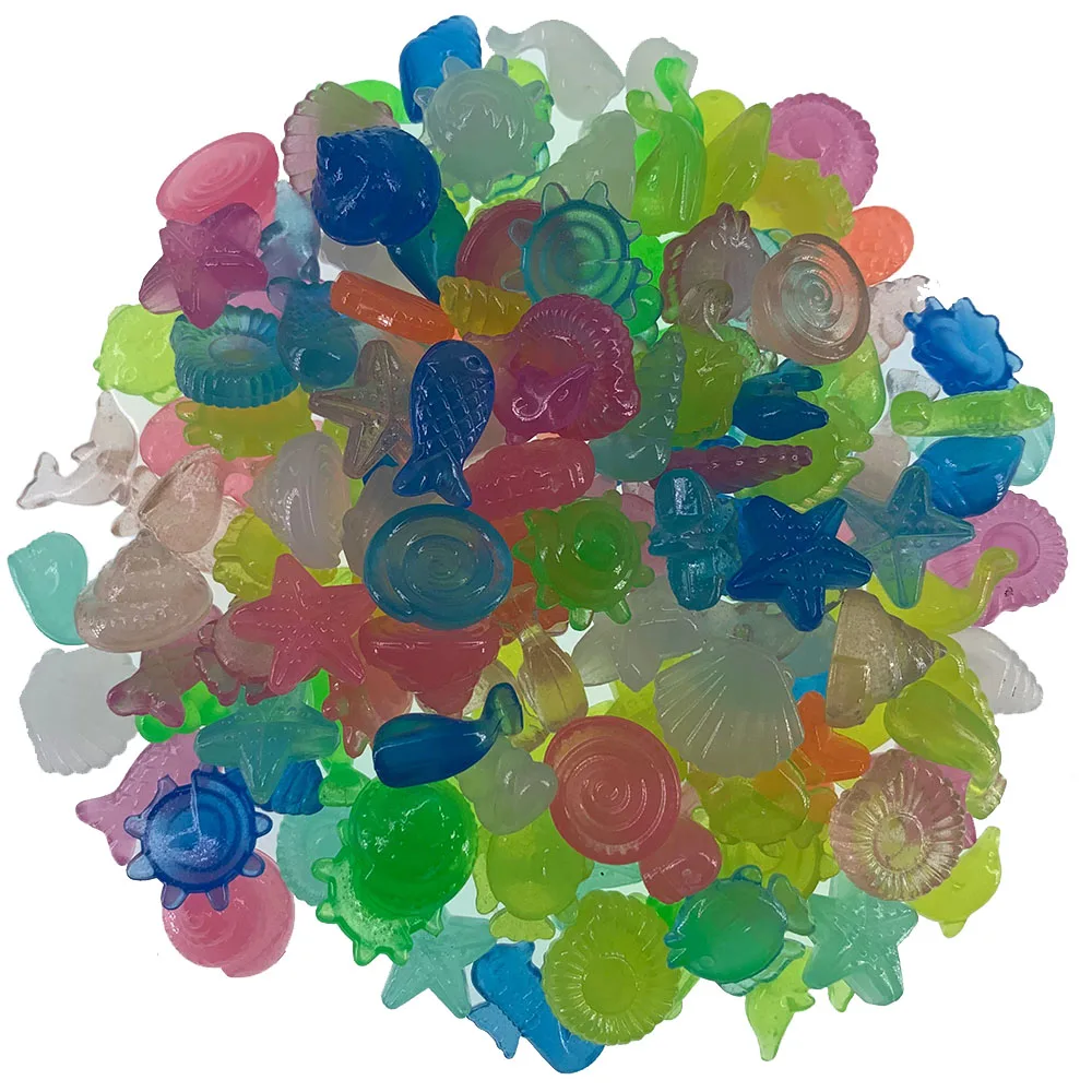 Luminous Glowing Small Stones 50/100pcs Shell Starfish Star For Table FishTank Garden