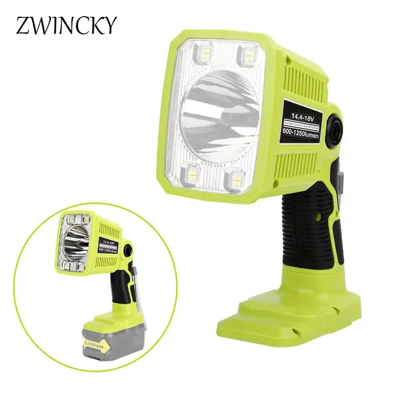 

ZWINCKY LED Flashlight for Ryobi 18V Lithium Nickel Battery P108 P104 18W 1250LM LED Work Light Spotlight Emergency Lighting