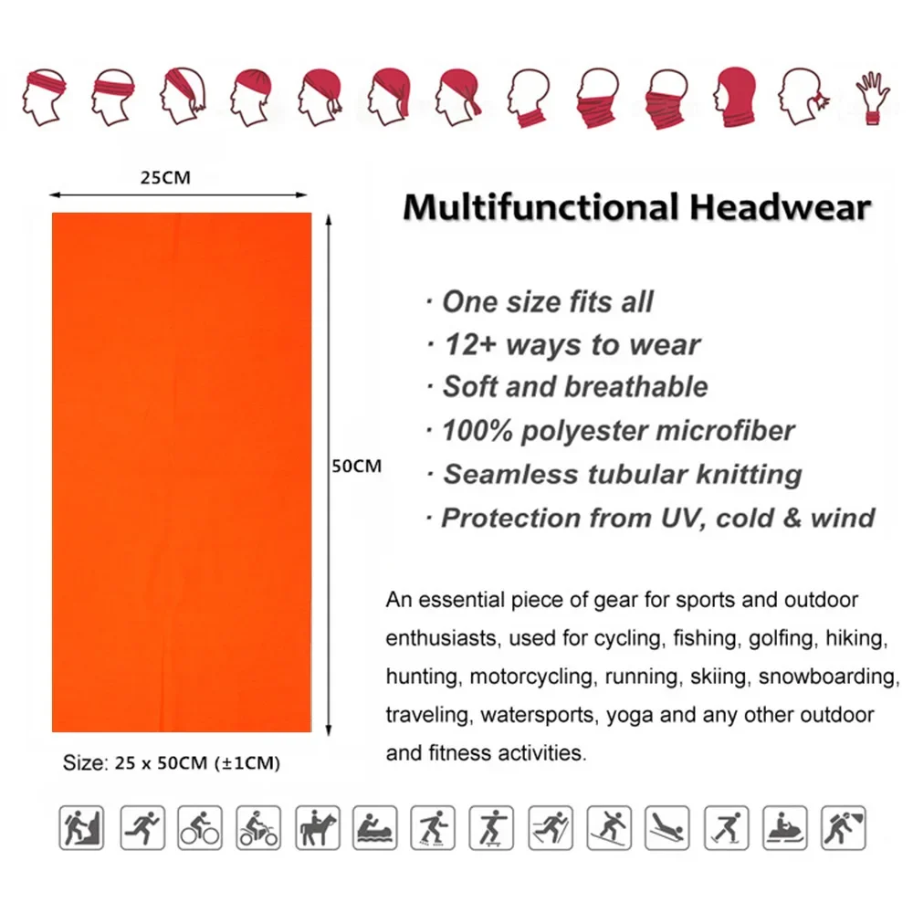 Dyeing Neon Color Bandana Summer Cooling Headwear Women Balaclava Neck Gaiter Cycling Riding Scarf Headwrap Tube Face Cover Mask 4