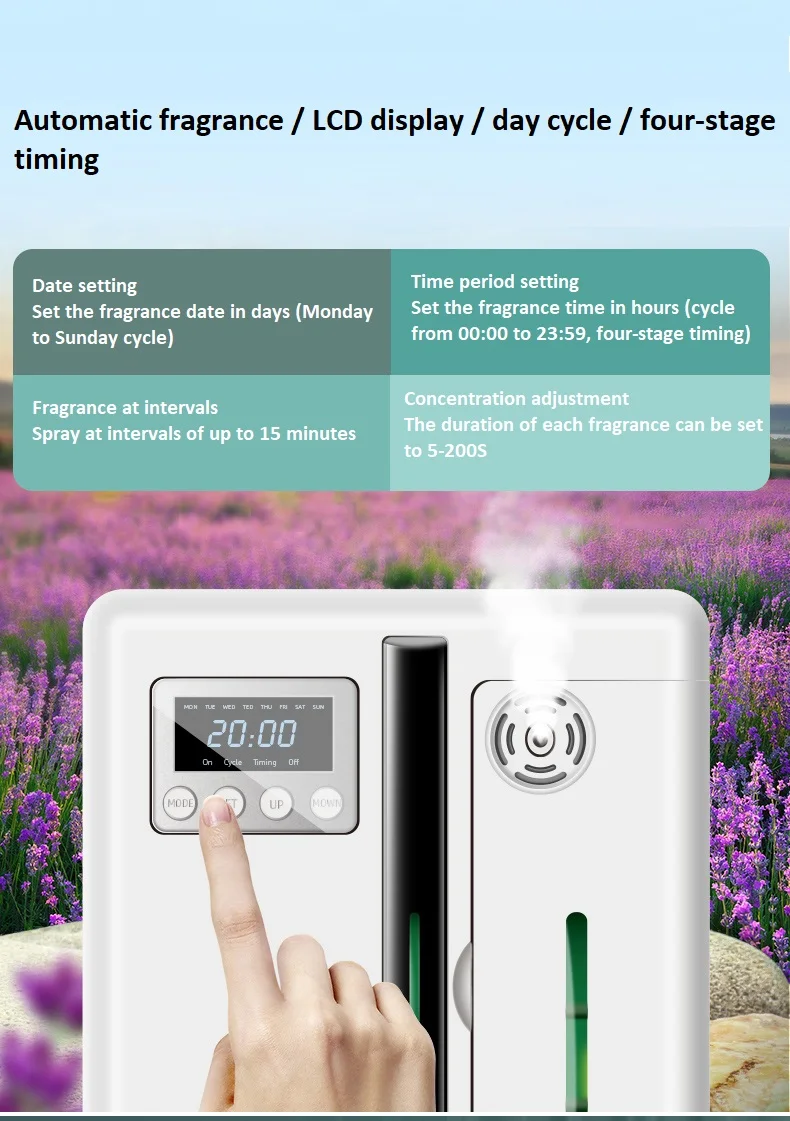 Diffuseur de parfum automatique 200 ml avec minuterie, idéal pour la maison, l'hôtel ou le bureau._voghion.com