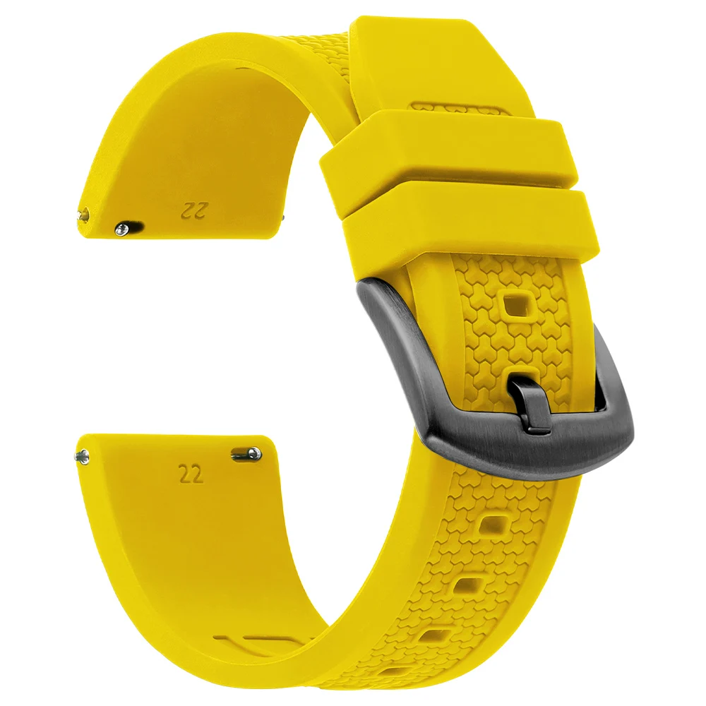 Enhanced Silicone Rubber Watch Strap - Sports & Business Wristband in Multiple Colors