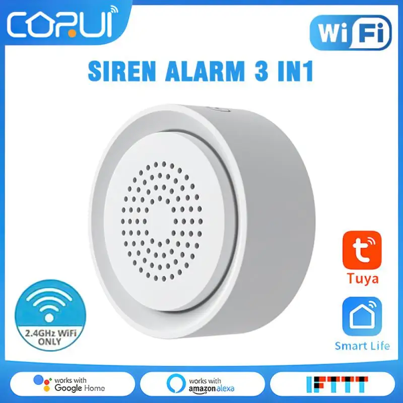 

Tuya Wifi Sound and Light Alarm Smart Life Wireless PIR Motion Sensor Body Sensing Detector Audible and Visual Alarm Siren Alexa