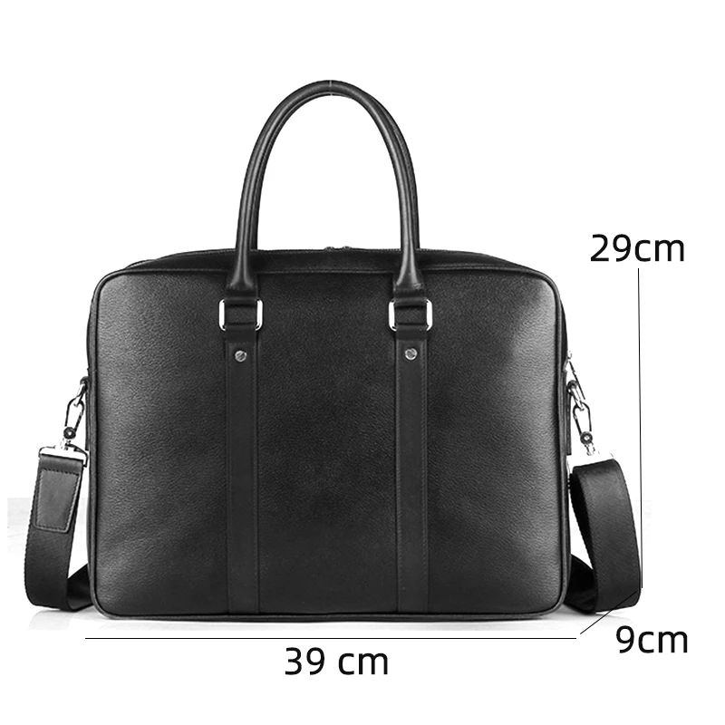 New Luxury Cow Genuine Leather Business Men's Briefcase Male Shoulder Bag Real Leather Men Messenger Bag Travel Computer Bag Big 4