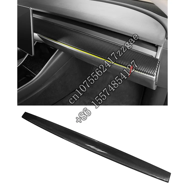 Dry Carbon Fiber Stick on Car accessories parts For  Model 3  Center control panel Automotive interior 2018-2021 carbon fiber car interior accessories console central control panel for tesla model 3 y 2021 carbon fiber sticky