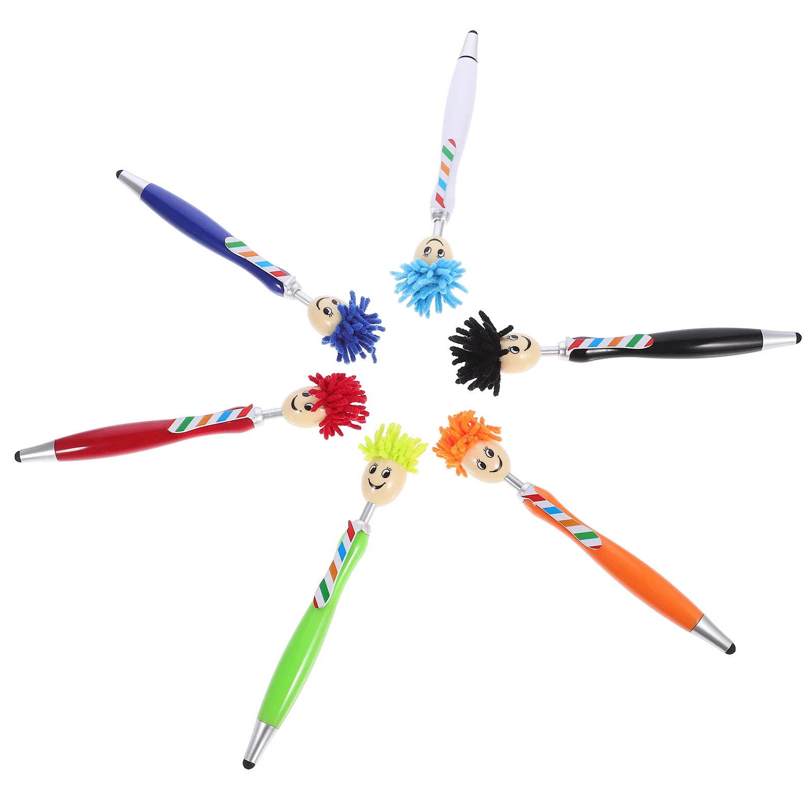 

Plush Hair Face Expression Pattern Cartoon Writing Tools Beadable Pencils Writing Pen for School Students