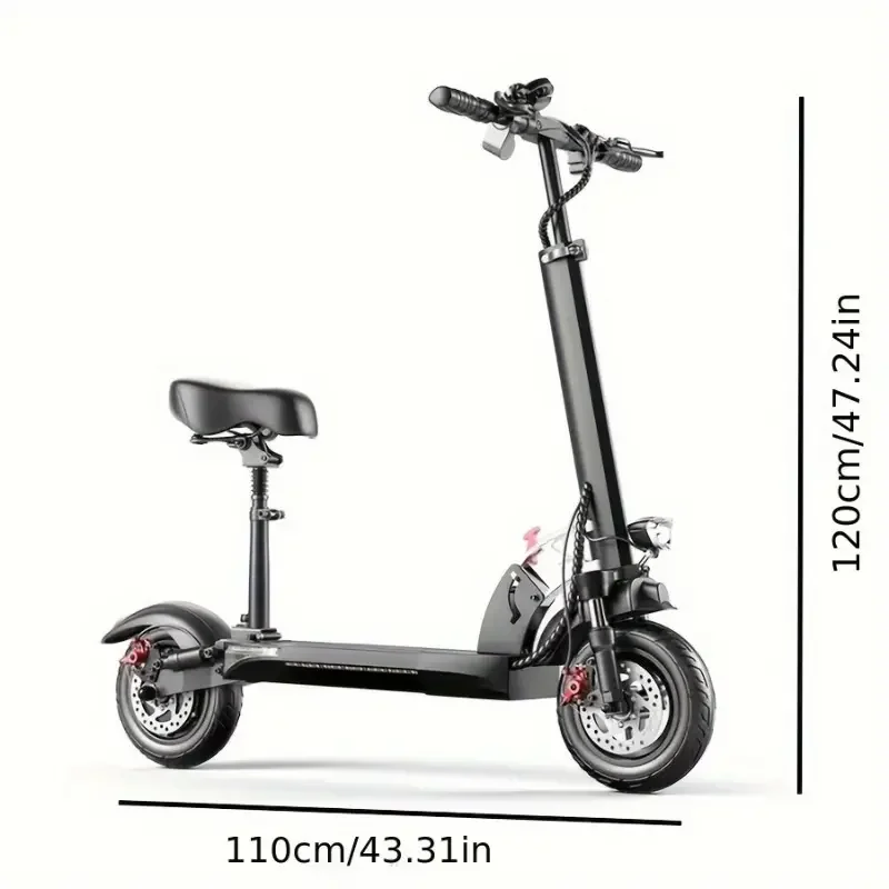 750W Electric Scooter Adults 20 MPH 10" Off-Road Tires, Dual Disk Brake System, Folding Electric Scooter with Seat for Adults