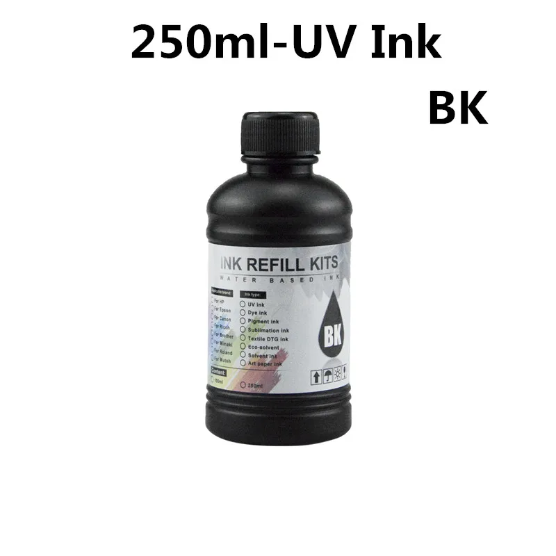 Soft Ink 250ml/Bottle LED UV Ink for DX4 DX5 DX6 Printhead Epson L800 L805 R1390 R1400 R1410 4800 i3200 Universal UV Printer inkjet printer ink printer uv ink