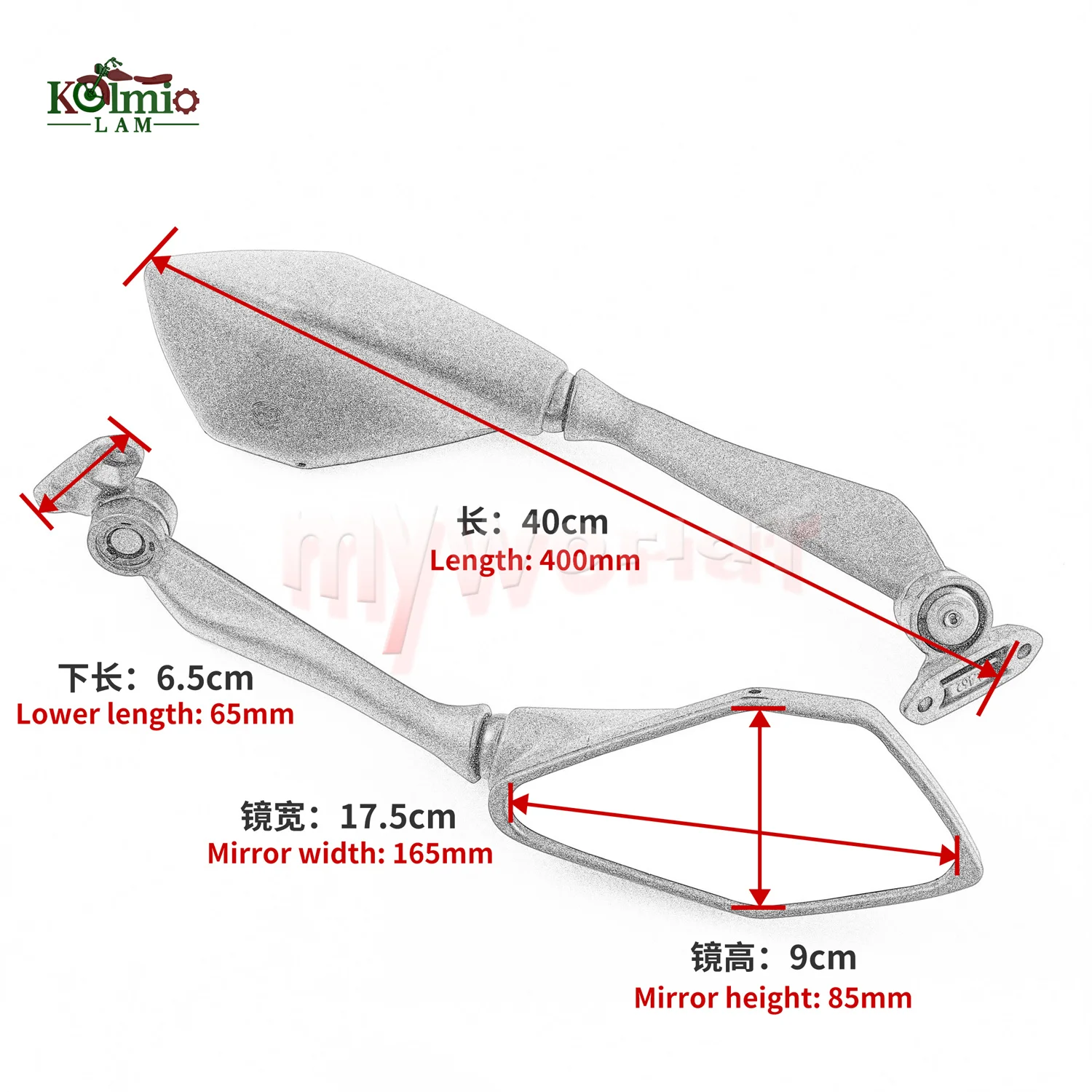 Lengthen Rear View Side Mirror Fit For KAWASAKI NINJA 300 250 400