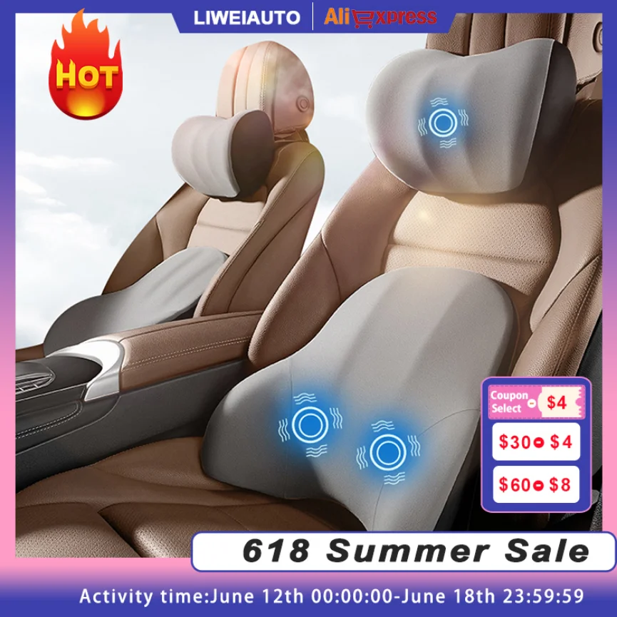 Car Electric Single Lumbar Single Headrest Vibration Massage Lumbar