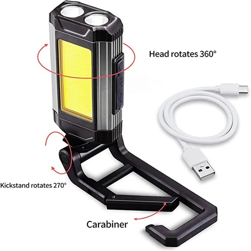 Powerful Rechargeable Work Light, Led Work Light Workshop Light With  Magnetic Base, Torch Light With Ipx6 Waterproof, 7 Modes Mechanic Light For  Emerg