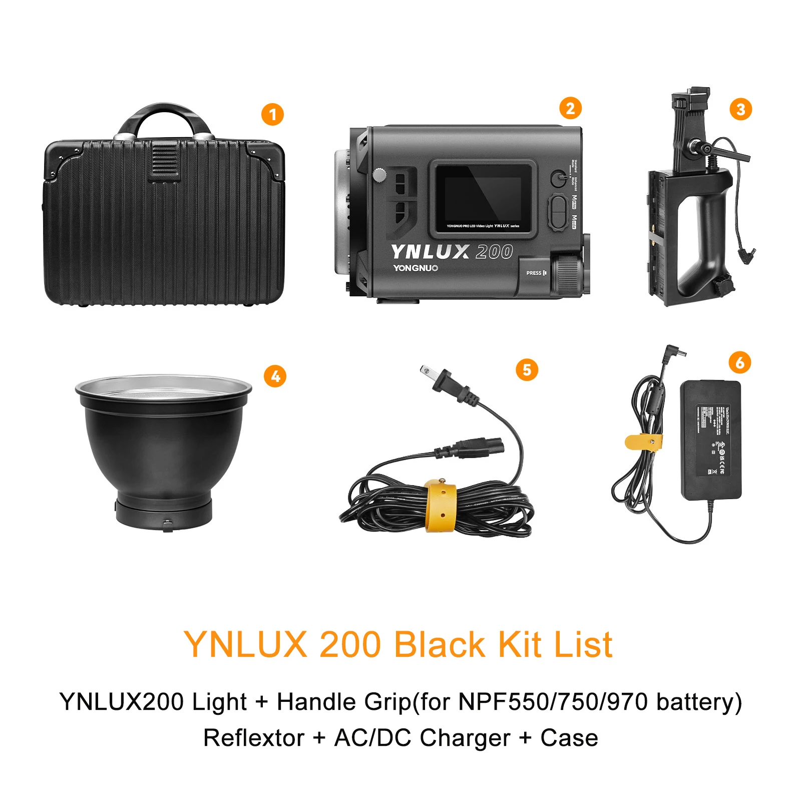 YONGNUO YN LUX200 撮影用LEDライト アダプタ付き 200W YONGNUO LUX200 YNLUX200 200W 2700K-6500K Bowens Mount