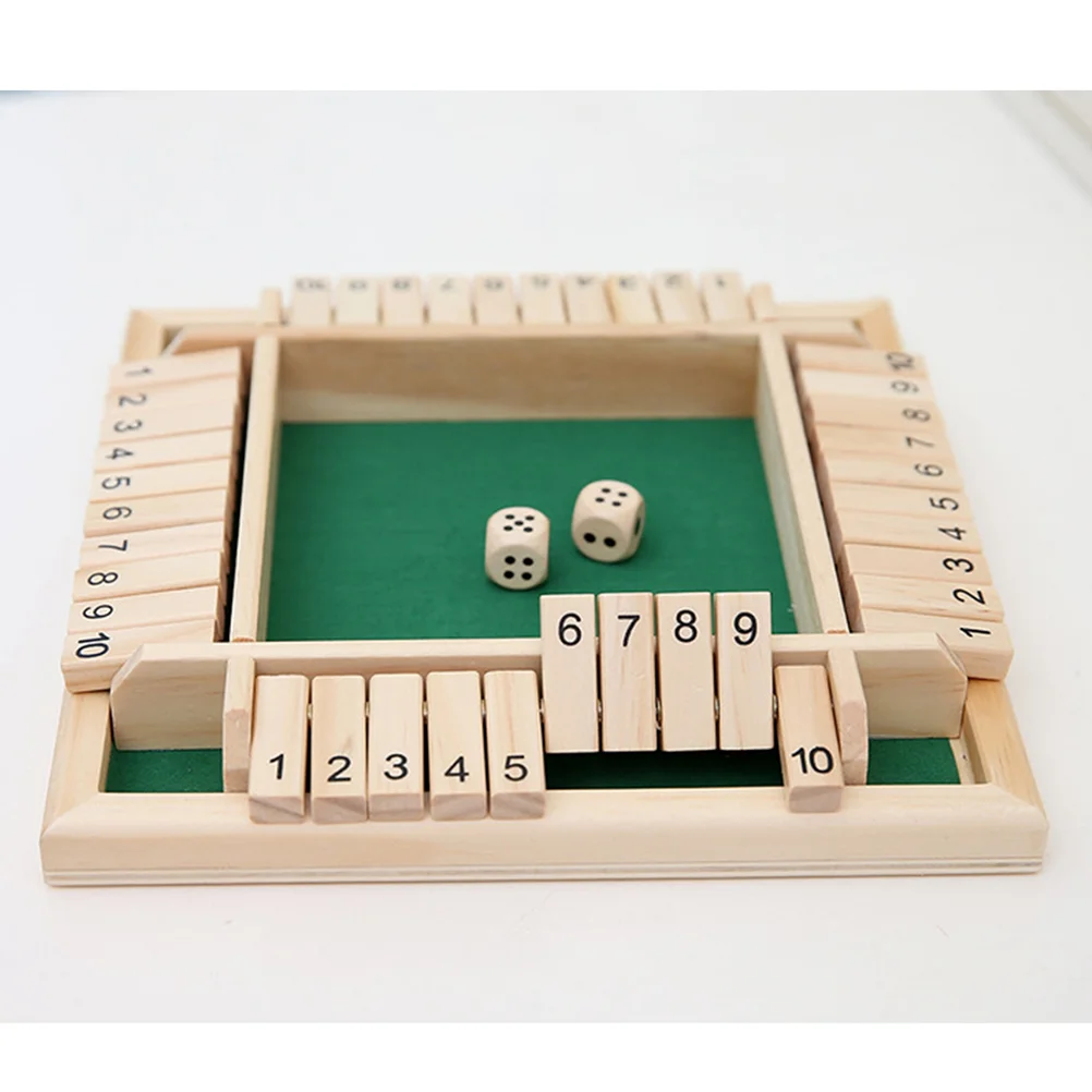 

Four Sided Numbers Shut The Box Board Game Wooden Flaps Dice Game Toys Party Club Entertainment For Adults Families