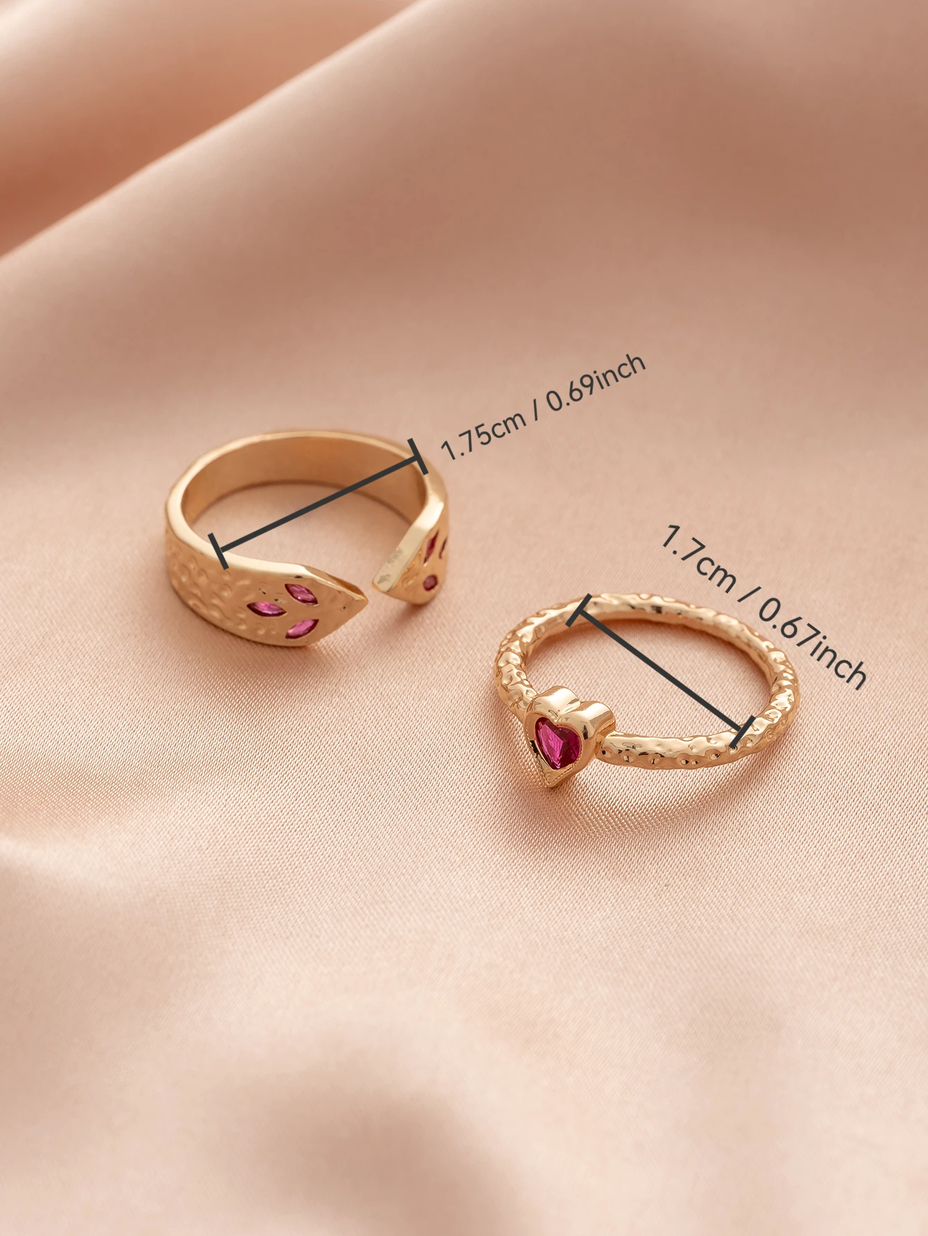 2PCS Retro Creative Cube Zirconia Serpentine Opening Ring