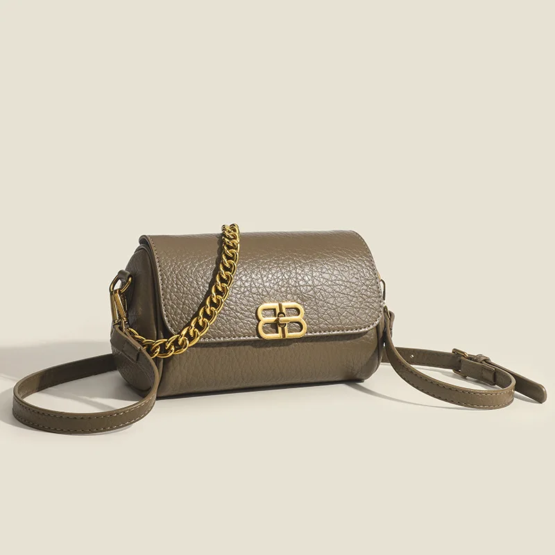 Trendy Spring Summer Chain Strap Shoulder Bag for Women Elegant Retro Minimalist Small Square Purse Ladies Fashion Handbag