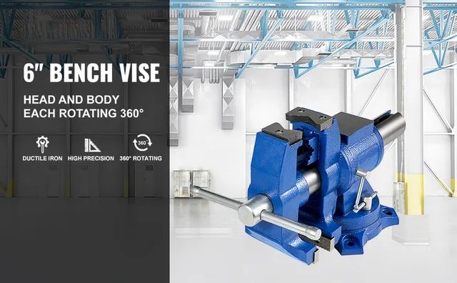 Morsa Da Banco 100mm Girevole 360° - Per Officina, Con Ganasce Replaceabili, Ideale Per Lavori Pesanti - Foto 6