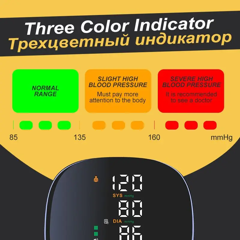 Digital Recharge Wrist Blood Pressure Monitor Sphygmomanometer Tonometer Tensiometer Heart Rate Pulse Meter for home