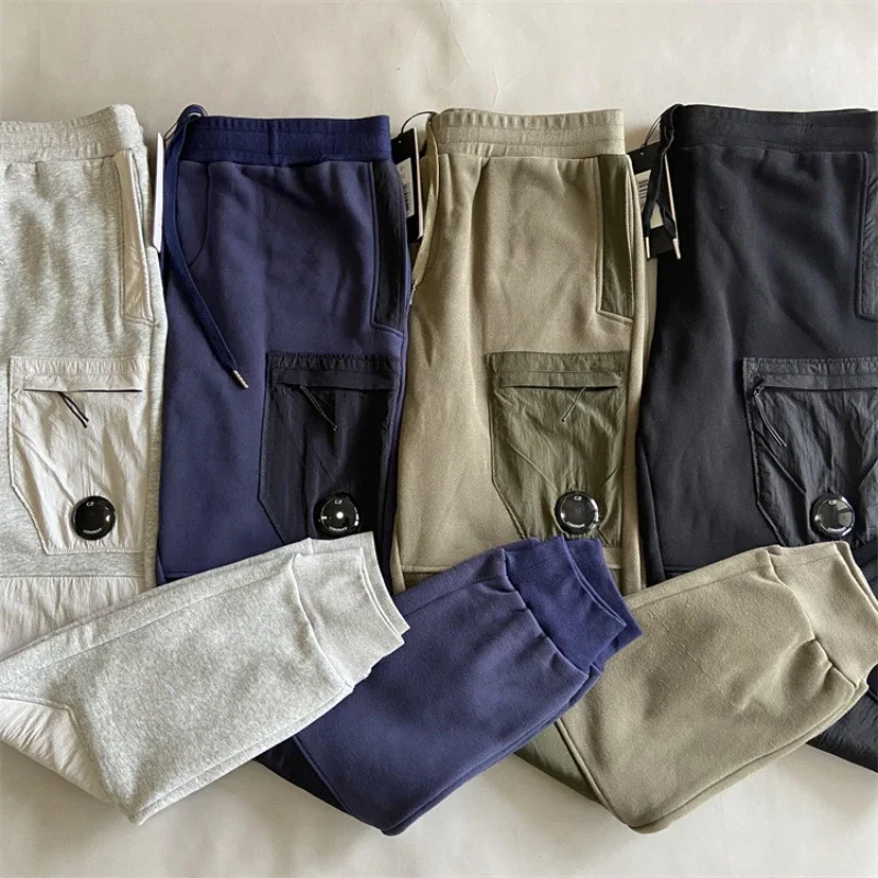 

Autumn Winter Fleece Cotton Pants Men's CP Trendy Brand Korean Loose Casual Sports Trousers Outdoor Hiking Climbing Pants Male