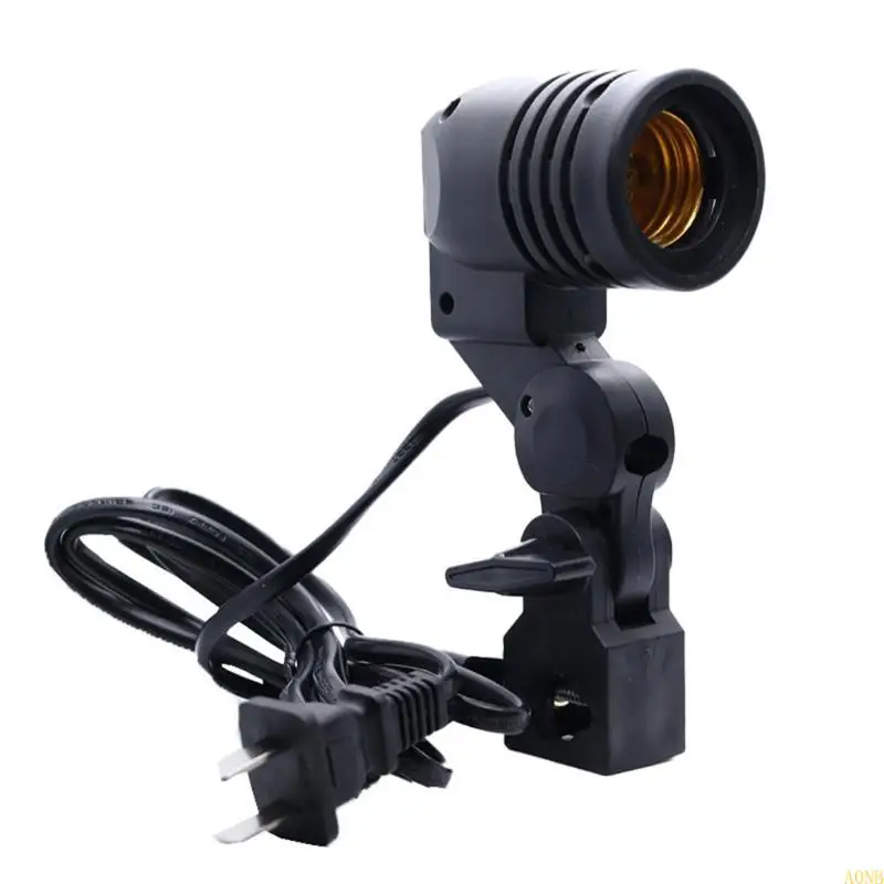 A0NB Independent Switches Control Photography Light Mount Stand with E27 Screw Socket