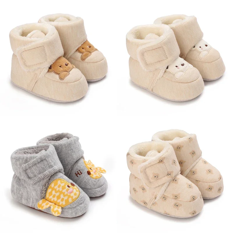 

Baby Girls Boys Soft Sole Cute Sheep Booties Infant Crib Pram Prewalker Winter Warm Boots Anti-Slip First Walking Shoes