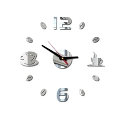 Modern Design DIY Quartz Needle Wall Clock Sticker (Silver)