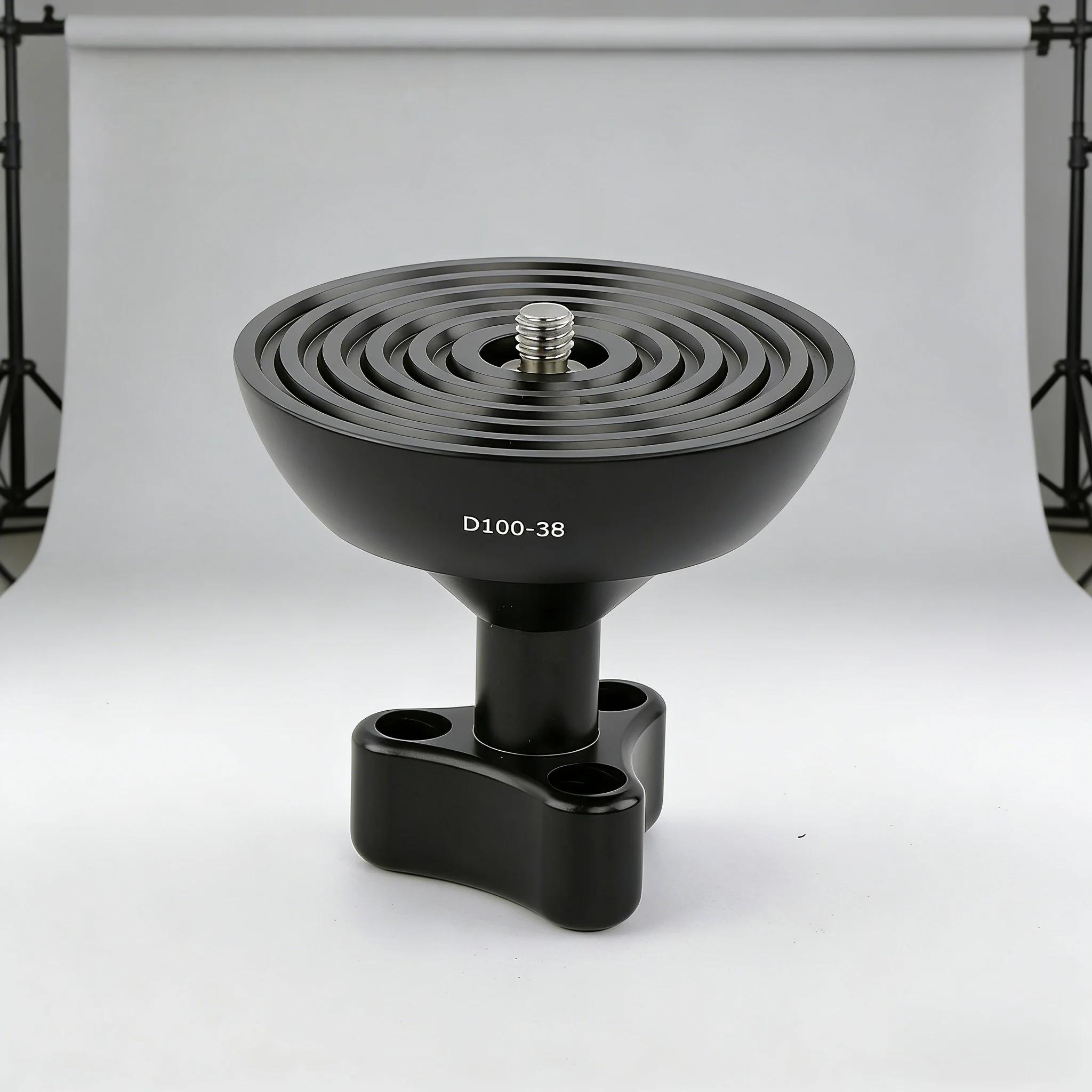 카메라 삼각대 비디오 헤드 베이스, 100mm 볼형 플랫 베이스 어댑터, 3/8인치 나사산 CNC 알루미늄 합금 마운트