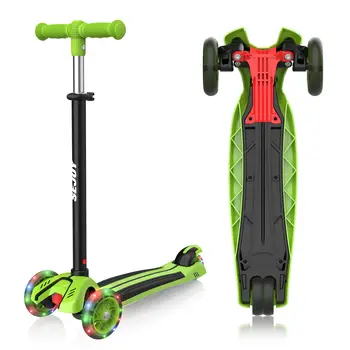 SEJOY Scooter pieghevole per bambini Altezza regolabile Monopattino a 3 ruote con ruote Flash Monopattino per regalo per bambini di 3-12 anni 1