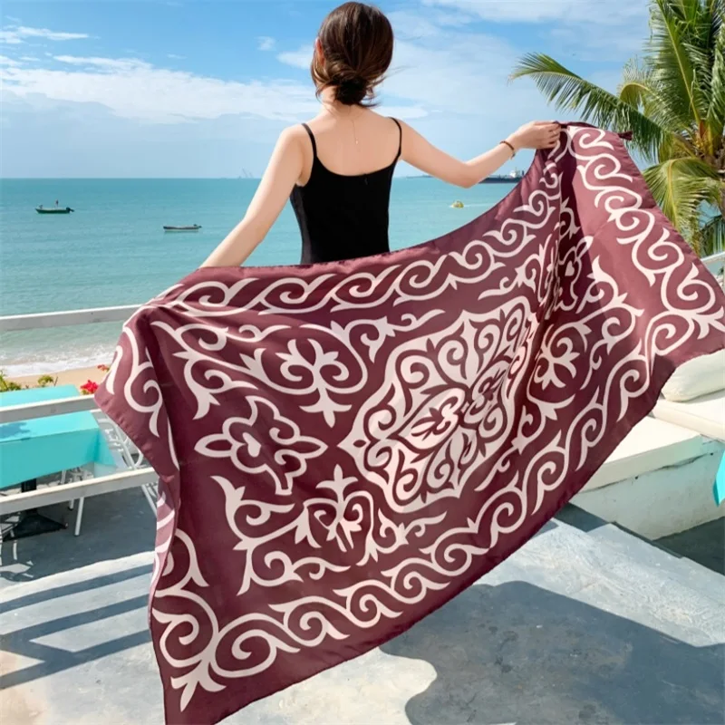Swimsuit Cover Up Swimsuit Coverup Fishnet Cover Up 23 Styles 90x180cm Travel Beach Pareo Sunscreen Cover-Ups Women Large Dress Bikini Bathing Brazilian Swimwear Sarong Wrap Scarf