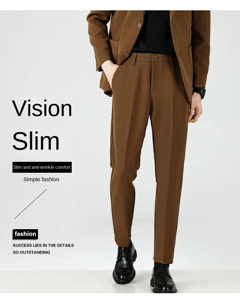 Description Picture 5 of item2024 Autumn/Winter Thick Men's Casual Pants Straight Loose Fashion Trend Business Versatile 9-point Suit Pants