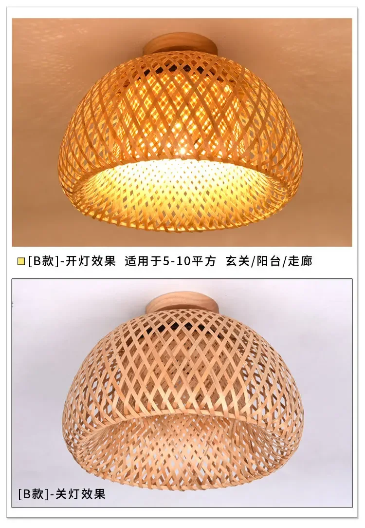 Ceiling Lights Natural Bamboo Dia 30/38cm E27 Minimalism Home Creative Lighting Room Aisle decor Cage lamp Fixtures