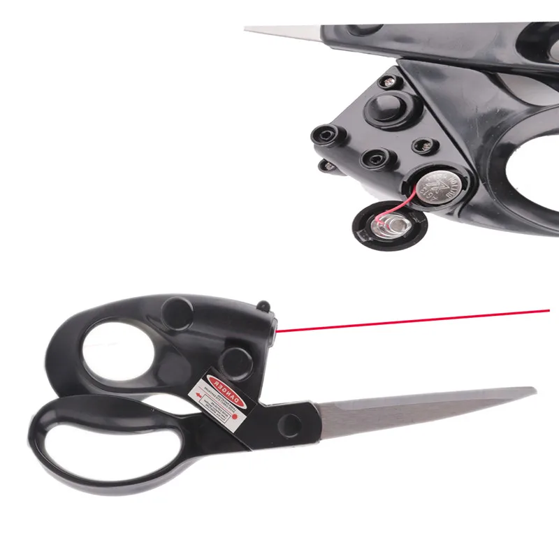 Professional Sewing Laser Guided Scissors Infrared Laser Scissors with Battery for Home Crafts Packaging Fabric Cutting