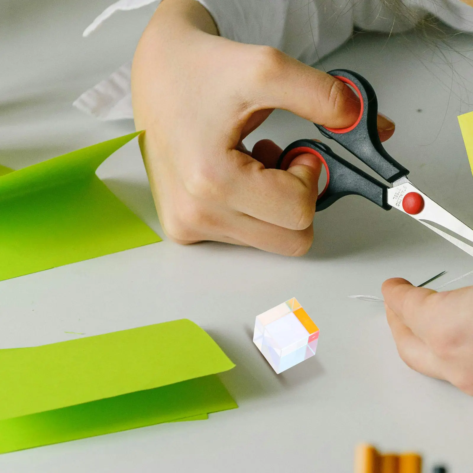 유리 광학 프리즘 큐브 Rgb 분산 물리학 교육 도구 데스크탑 장식 크리스탈 과학 예술 장식 스펙트럼