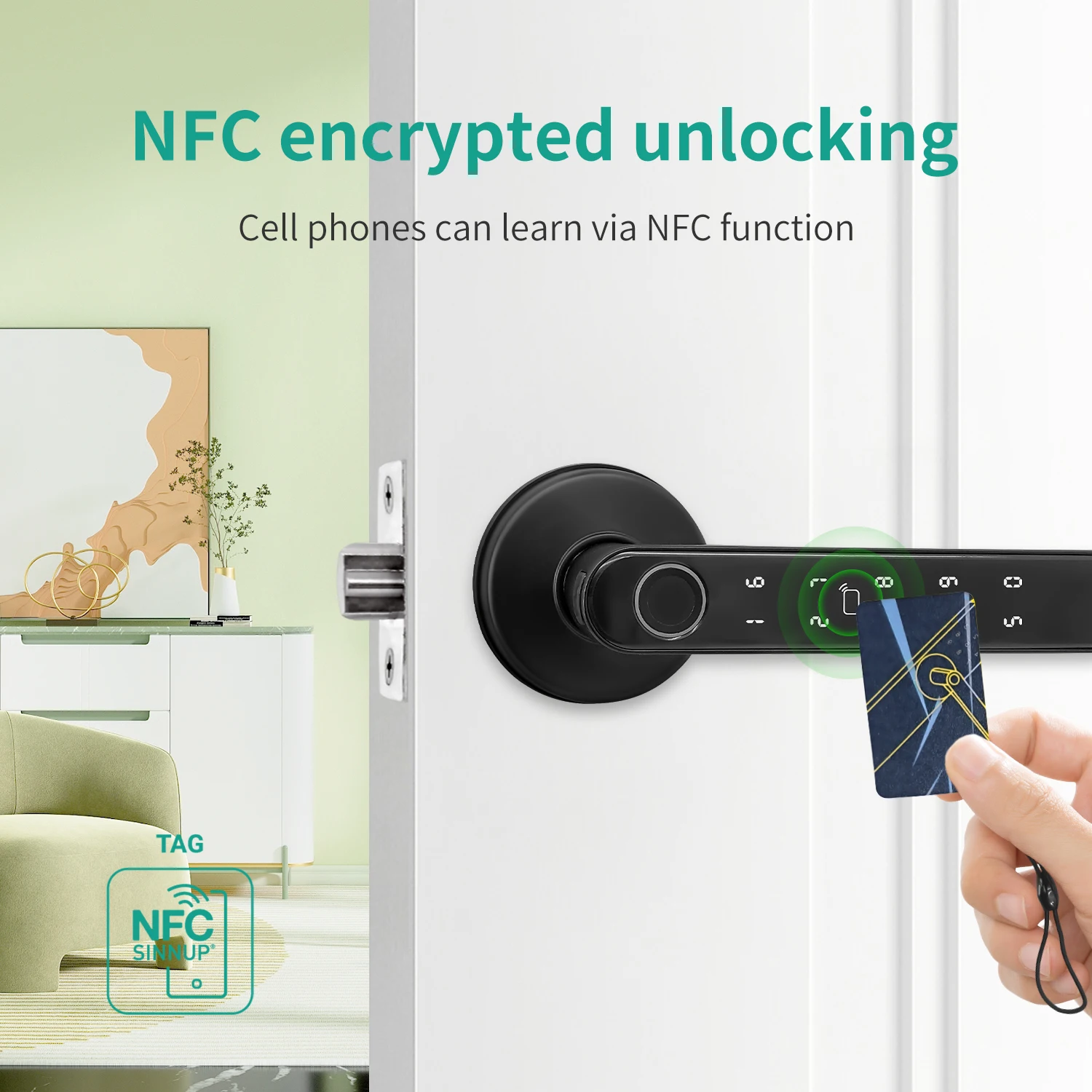 Tuya 5-in-1 Door Lock Smart Home Products Fingerprint Locks Remote Control App Unlock Support Password IC Card Key Unlock