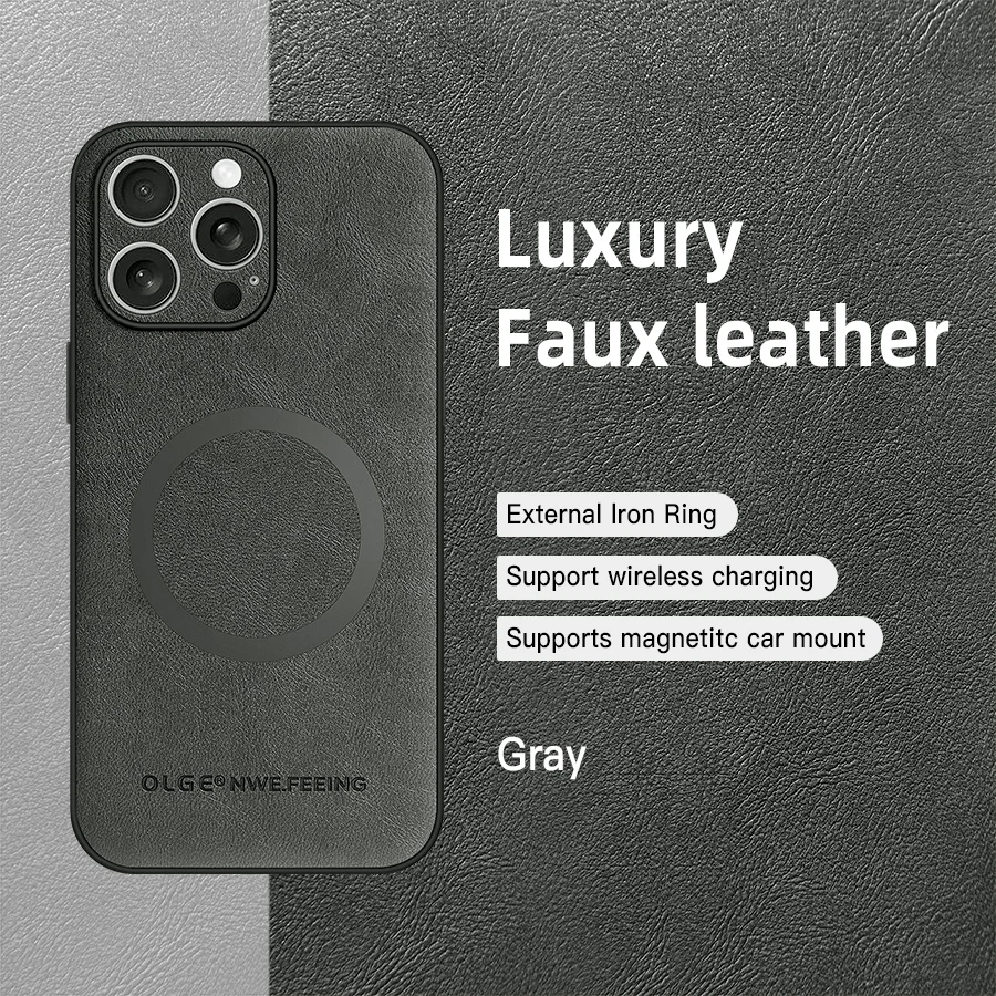 OLGE Luxury Classic Leather Case with Outstanding Texture and Wireless Charging Capability