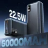 hganus 22.5W Power Bank 50000mAh QC PD3.0 Fast Charging Powerbank Portable Charger External Battery For iPad iPhone17 Xiaomi