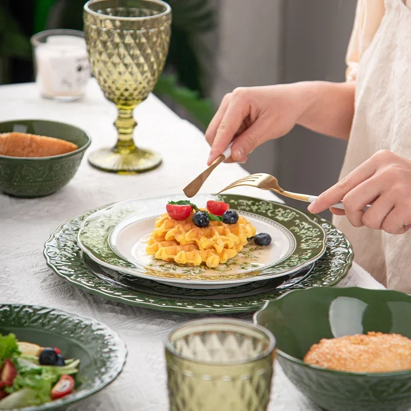 لوحة خضار جديدة من السيراميك، مجموعة أدوات المائدة...