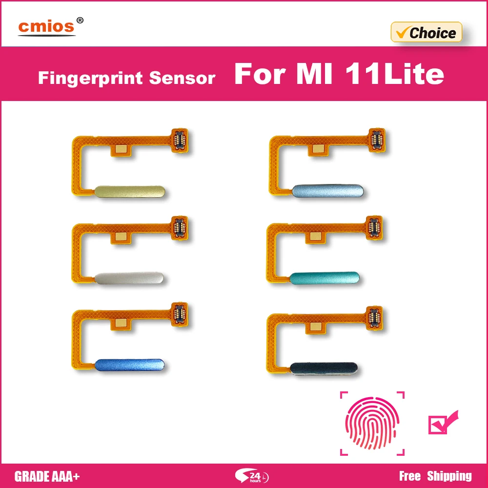 For Xiaomi Mi 11 Lite Fingerprint Sensor Home Return Key Menu Button Flex Ribbon Cable 100% Original