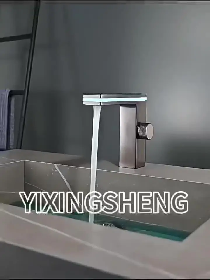 Grifo De Lavabo De Baño De Un Solo Orificio Negro Moderno Con Pantalla Digital De Temperatura - Energía Hidráulica Sin Batería - AliExprs 13