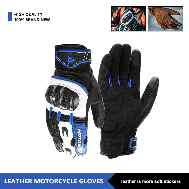 

Full Finger Gloves Leather Motorcycle Gloves Motorbike Equipment Women Men ATV Rider Sports Protect Glove Guantes