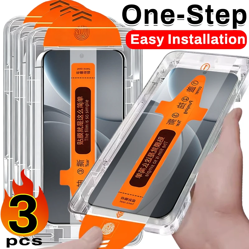 HD Screen Protector with Easy Install and Anti-Shatter Tempered Glass Film for Enhanced Durability and Fingerprint Unlock