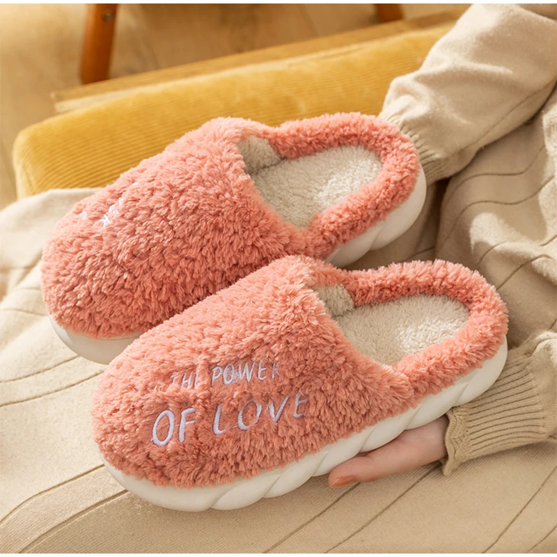 Vanessas women slippers furry warm waterproof platform flat bottom non-slip slippers