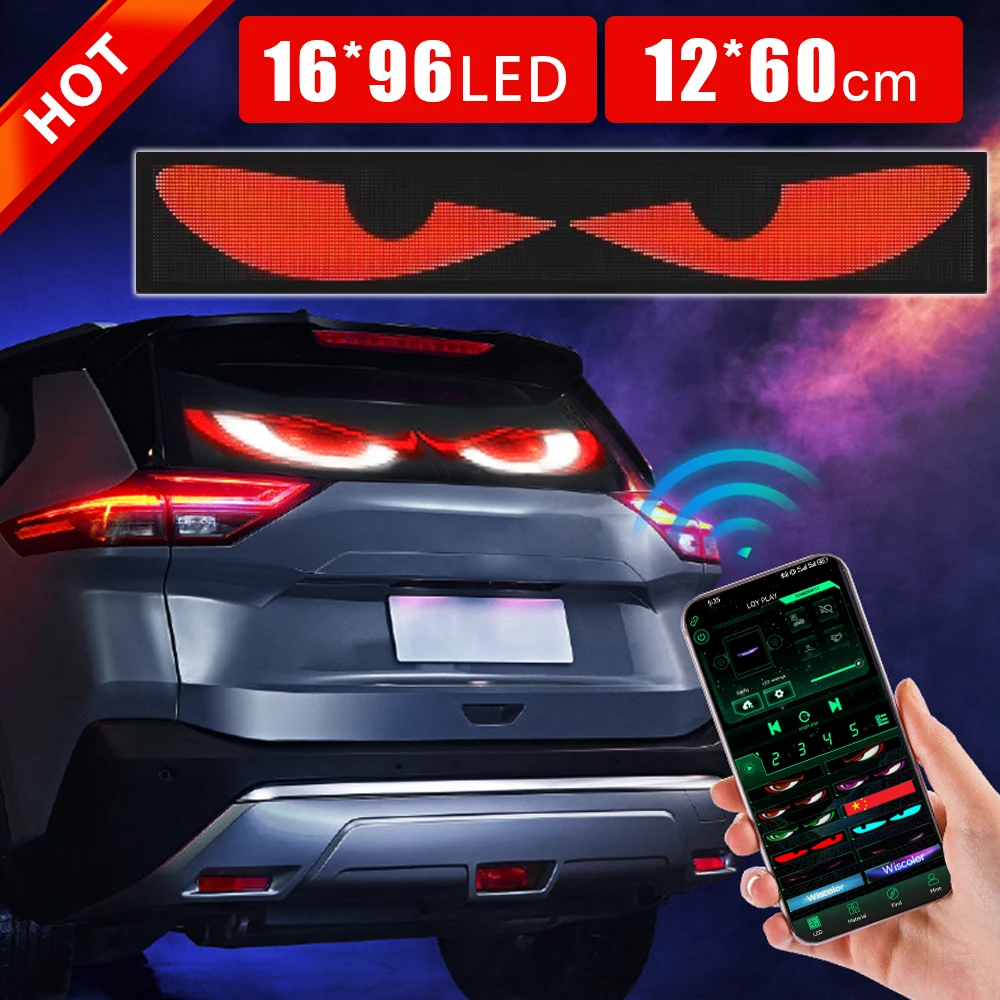 LED panel Devil Eyes LED Matrix Pixel Panel Light for Car DIY Programmable Text Patterns Animations Scrolling Display for Store/Bar/Trucks