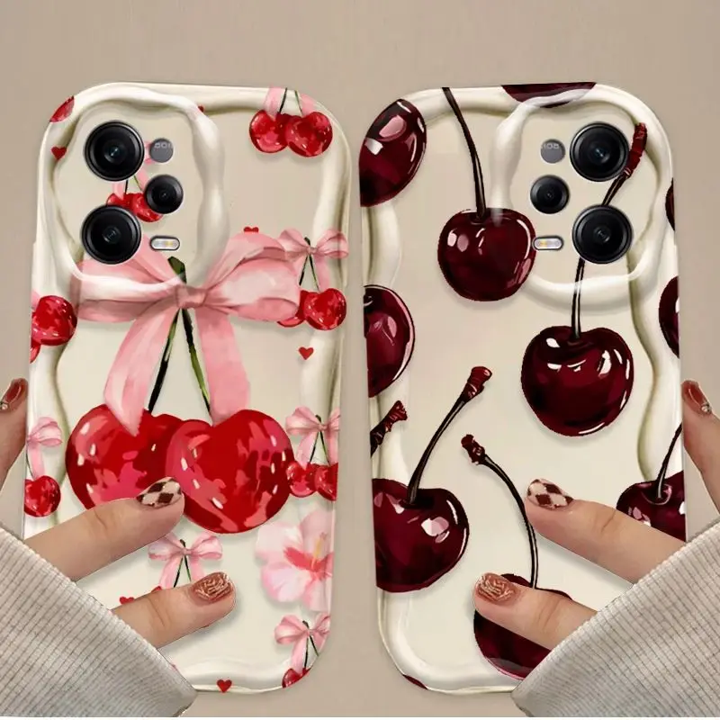 Charming Red Cherry Butterfly Soft Phone Case