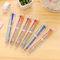 1/3/5 PCS Colorful Ballpoint Pen 6 Color In1 Pen Multicolor Stationery New Arrival School Office Teacher Nurse Gift Boy Girl ZYF 2