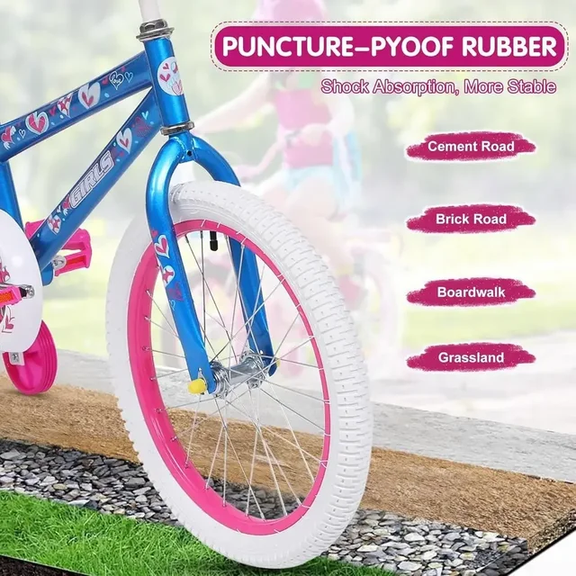 Adjustable Seat & Handlebar Kids Bike, Suitable for Ages 4-12, 18/20 Inch