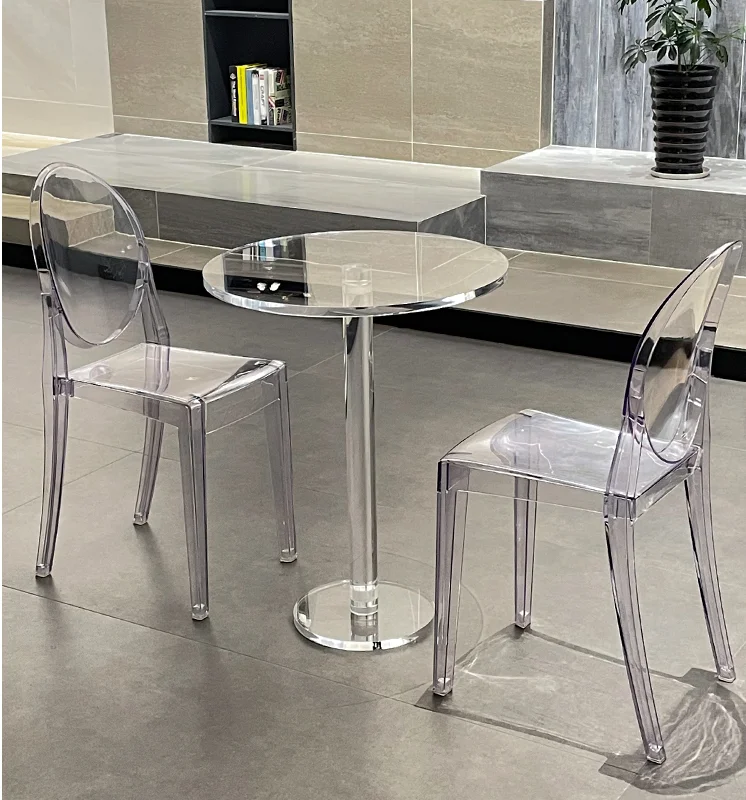 

Acrylic Light Luxury Small Round Table Transparent Crystal Net Red Nordic Negotiation Cafe Household Small Unit Tea Table