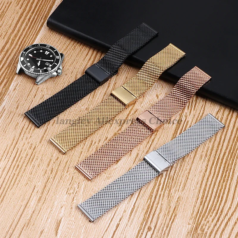 Sleek Milanese Mesh Stainless Steel Watch Band Bracelet - Multiple Sizes Available