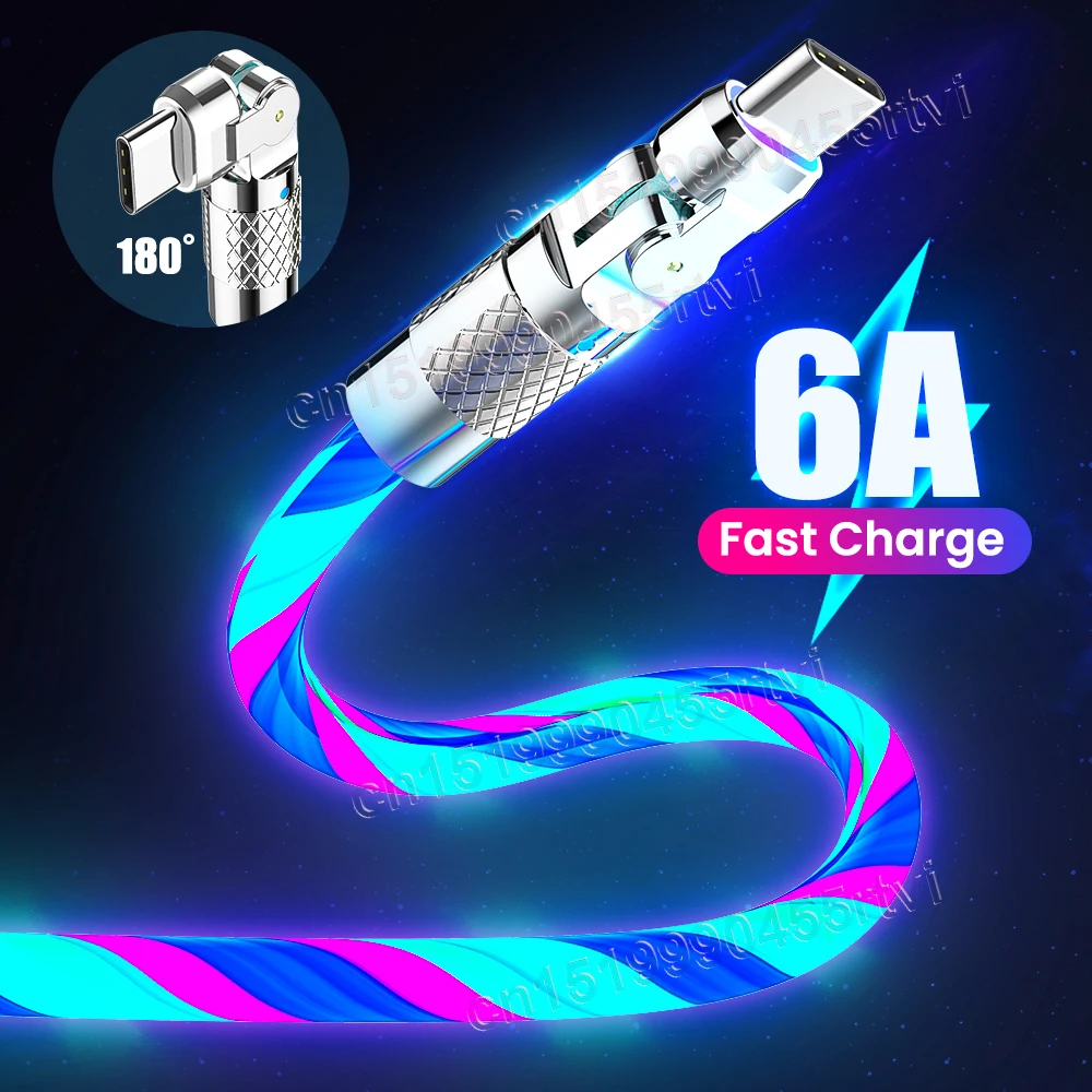 Glowing LED Cable 6A Fast Charging Cable Micro USB Type C High Speed Glowing LED Cable 6A Fast Charging Cable Micro USB Type C High Speed